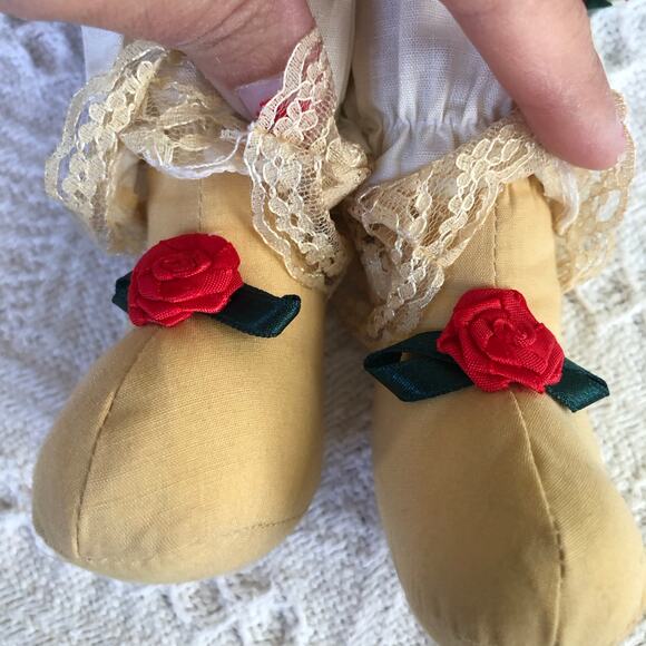 Handmade Country Christmas Moose Doll 16” Patchwork Lace Dress Farmhouse Decor - Picture 9 of 16